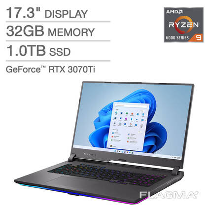 ASUS 17.3" ROG Strix G17 Ноутбук - AMD Ryzen 9 6900HX - GeForce RTX 3070Ti - 2560 x 1440