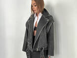Leather biker jacket - photo 1