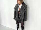 Leather biker jacket - photo 3