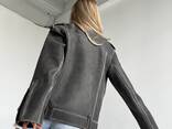 Матовая винтажная кожаная куртка - фото 2