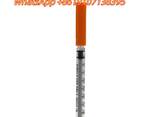 Medical-grade pink insulin syringe with fixed needle - photo 1