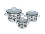 Set of steel enamel pans - photo 8