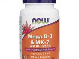 NOW Foods Mega D3 & MK-7 — поддержка костей, сердца и иммунитета (BEYSTON -10%)