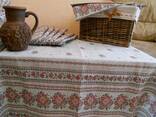 Скатерти, полотенца в украинском стиле, лён- рогожка - фото 2