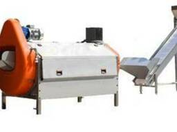 Technological line for complete processing raw vegetable to