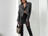 Cropped leather jacket - photo 1