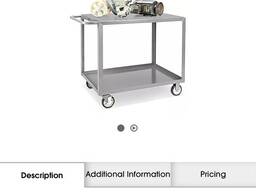 Uline Welded Steel Flat Shelf Cart - 42 x 24 x 35”